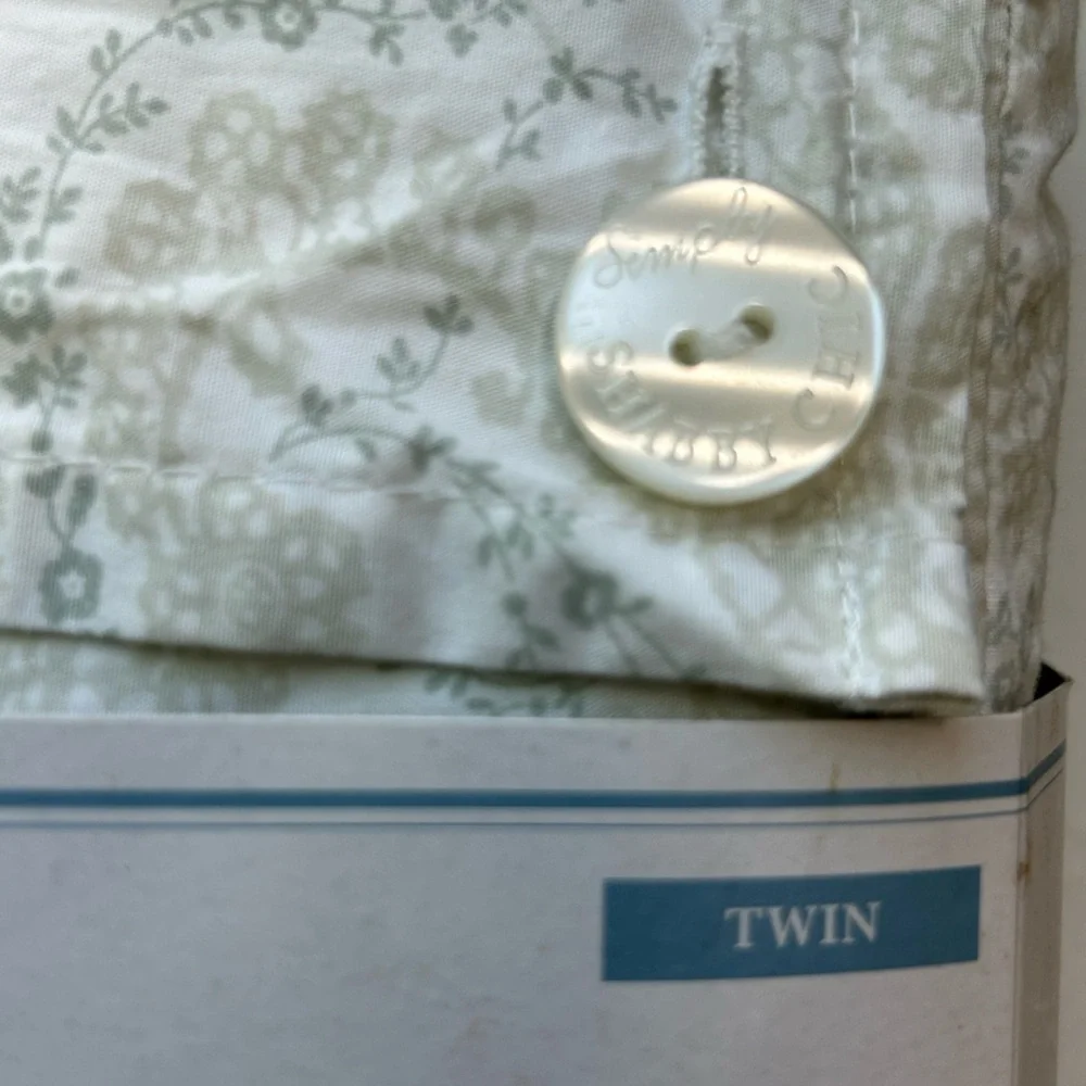 Simply Shabby Chic Sheet Set Cream Moss Green Bedding 100% Cotton Twin NWT